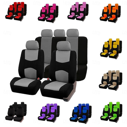 9 Pcs/set Universal Car Seat Covers Full Set Breathable Seat Protectors