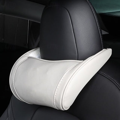 Genuine Leather Hanging Car Seat Pillow Neck Support Headres