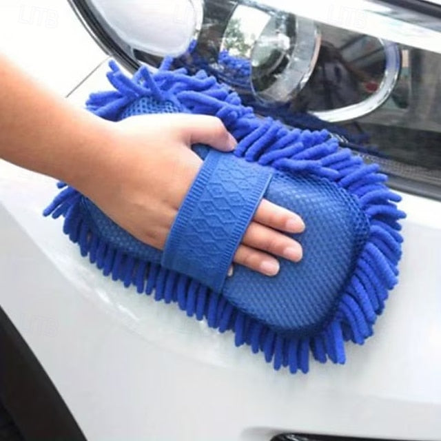 4 Pack Microfiber Car Wash Mitt 2-in-1 Double Sided Chenille Sponge Wash Tool