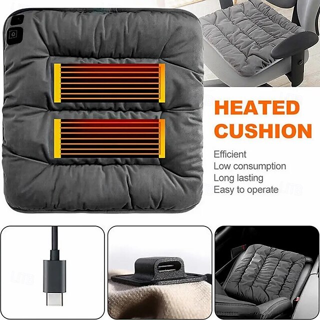Car USB 5V Adjustable Electric Heating Pad Cushion Winter Warmer Blanket