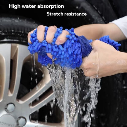 4 Pack Microfiber Car Wash Mitt 2-in-1 Double Sided Chenille Sponge Wash Tool