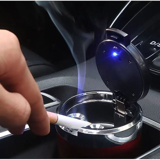 Portable Auto LED Ashtray Styling Smokeless Ash Tray Organizer For AUDI