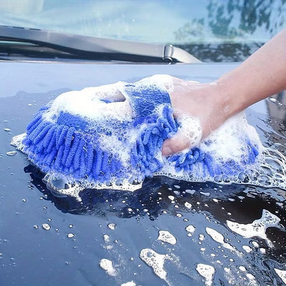 4 Pack Microfiber Car Wash Mitt 2-in-1 Double Sided Chenille Sponge Wash Tool