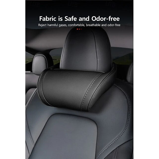 Genuine Leather Hanging Car Seat Pillow Neck Support Headres