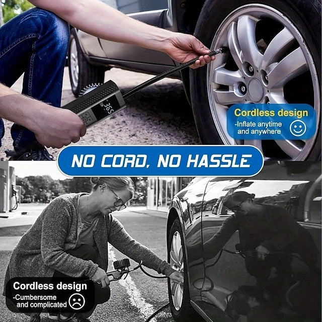 Car Portable Air Compressor Cordless Digital LCD Tire Inflator Electric Air Pump