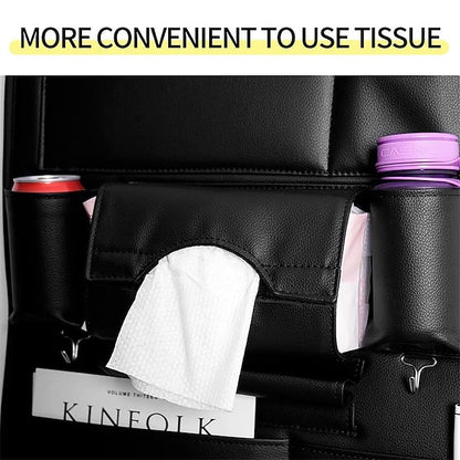 2 Pack Car Seat Back Organizer PU Leather Seat Protector Organizer