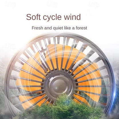 Triple Head USB Car Fan 360° Rotatable Cooling 2 Speed Strong Airflow Quiet Auto Fan