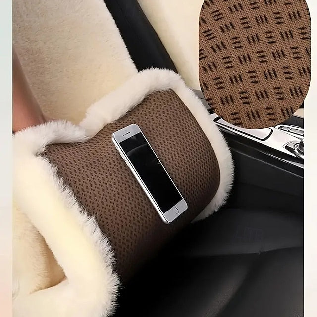 Car Winter Plush Thick Warm Soft Seat Cushion 3-Piece Set