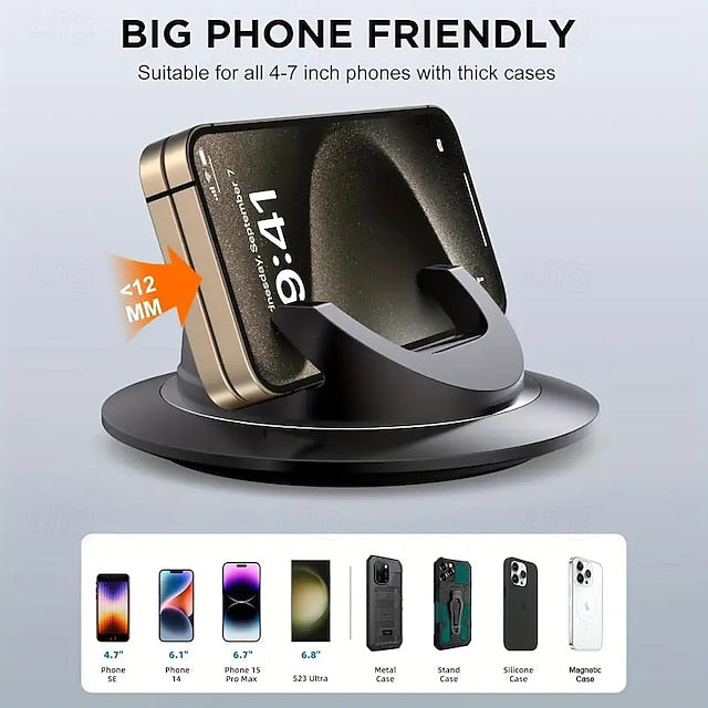 Car Mount Dashboard 360 Rotating Silicon Anti-Slip Desktop Phone Stand Holder
