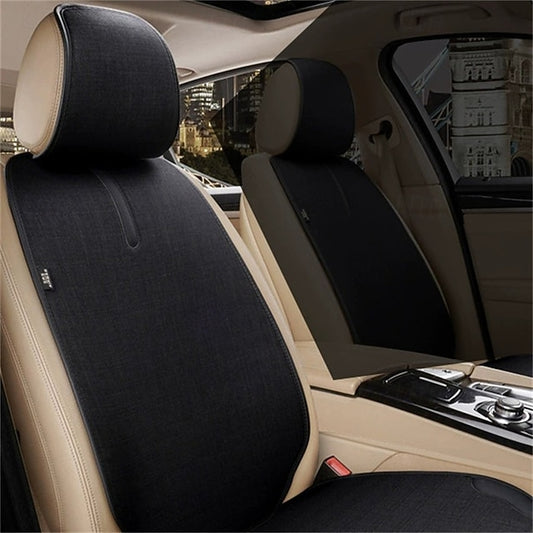 Car Universal Linen Breathable All-Season Fabric Backrest Headrest Seat Cushion Set