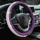 Diamond Leather Bling Crystal Rhinestones Universal Steering Wheel Cover