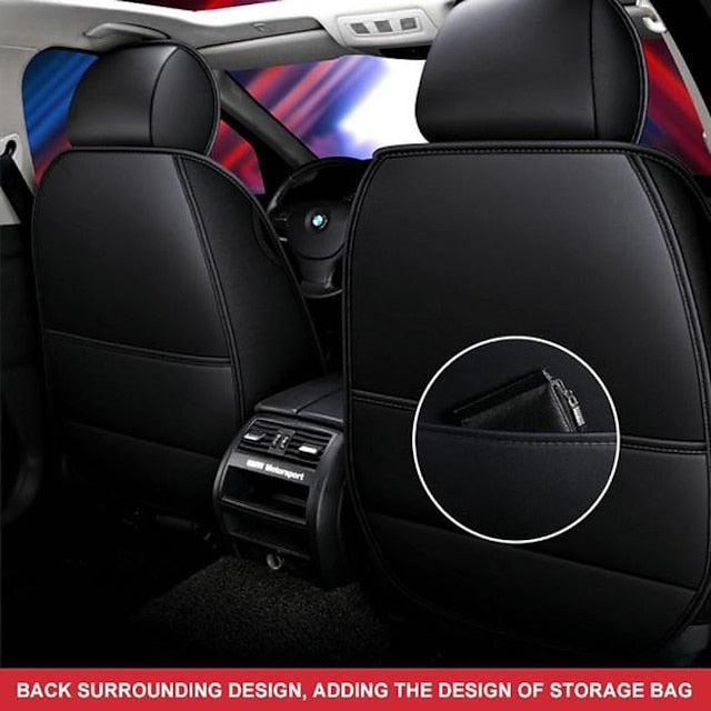 Universal 5D PU Leather Front Car Seat Cushion Mat Waterproof Breathable Protector