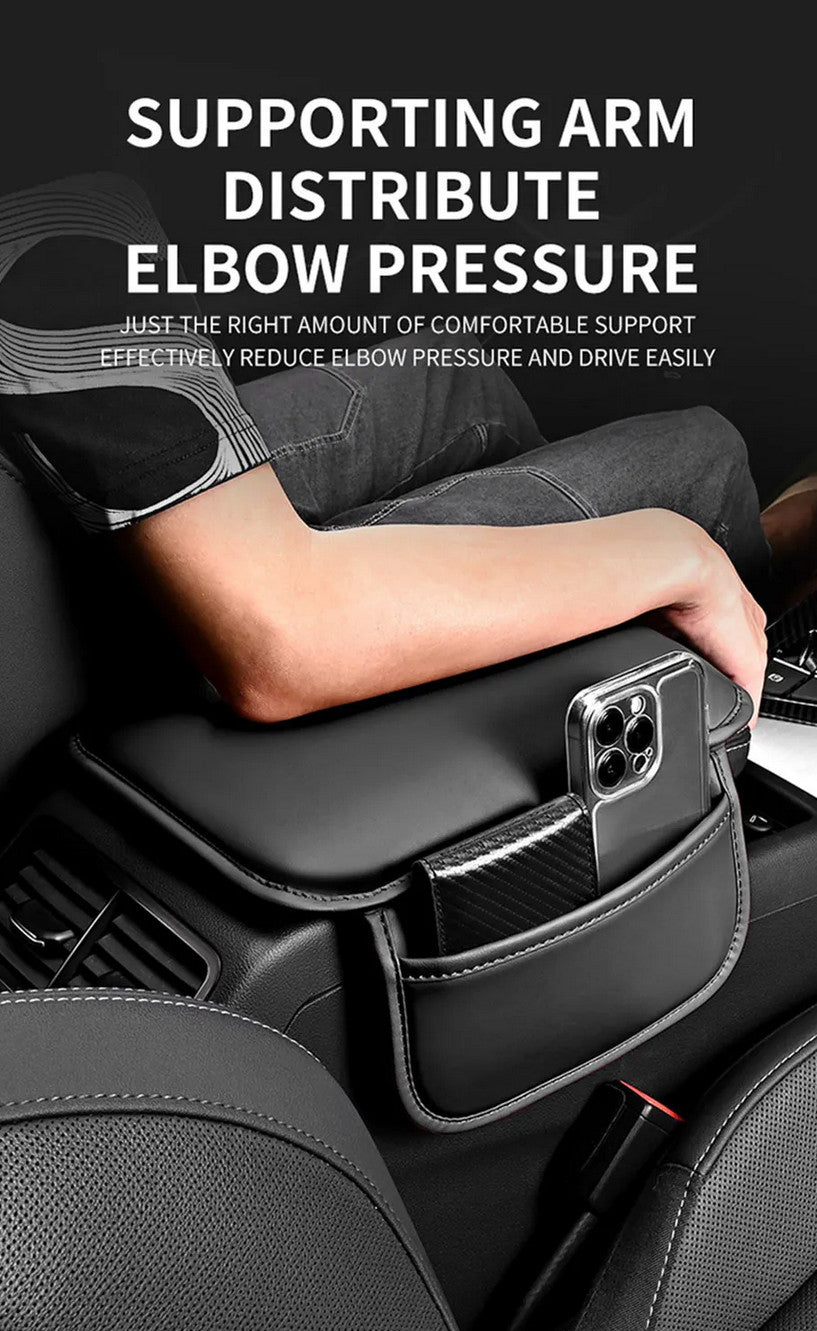 Car Seat Armrest Cushion Protector Leather Storage Pad  Interior Accessories
