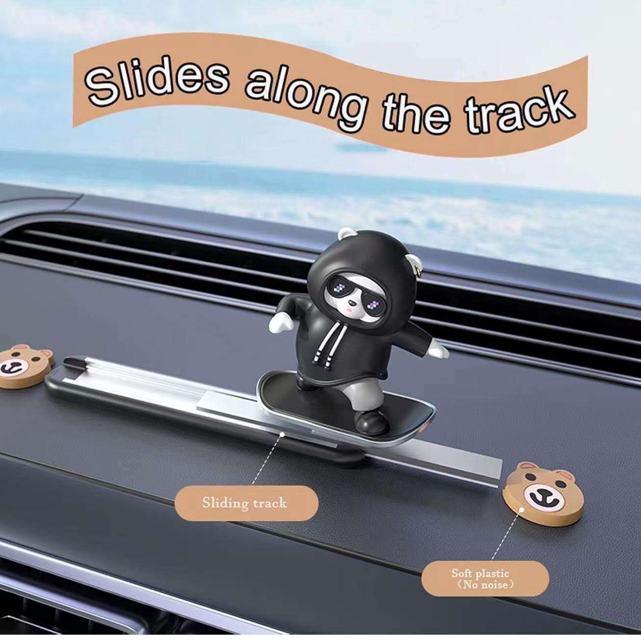 Car Dashboard Decor Cute Interior Accessories Black Cute  Ornaments