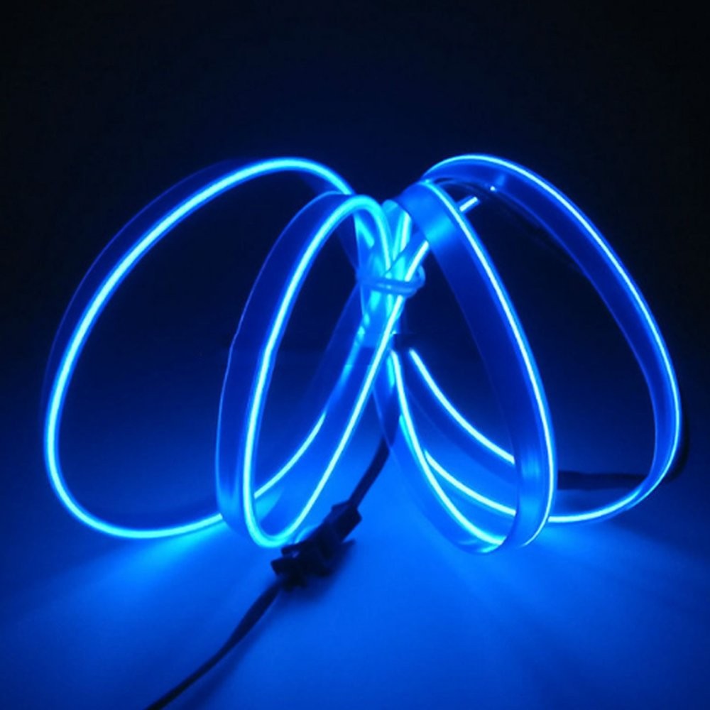LED Bulbs Car Interior Decor Atmosphere Wire Strip Light Lamp Accessories Blue J