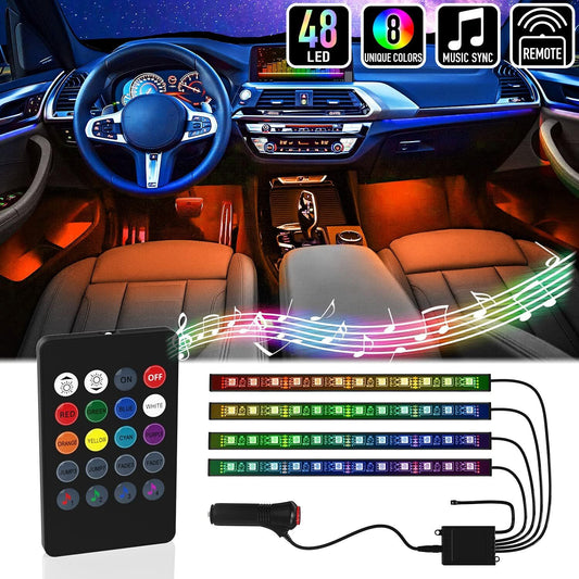 RGB LED Car Interior Accessories Floor Decorative Atmosphere Strip Lamp Light
