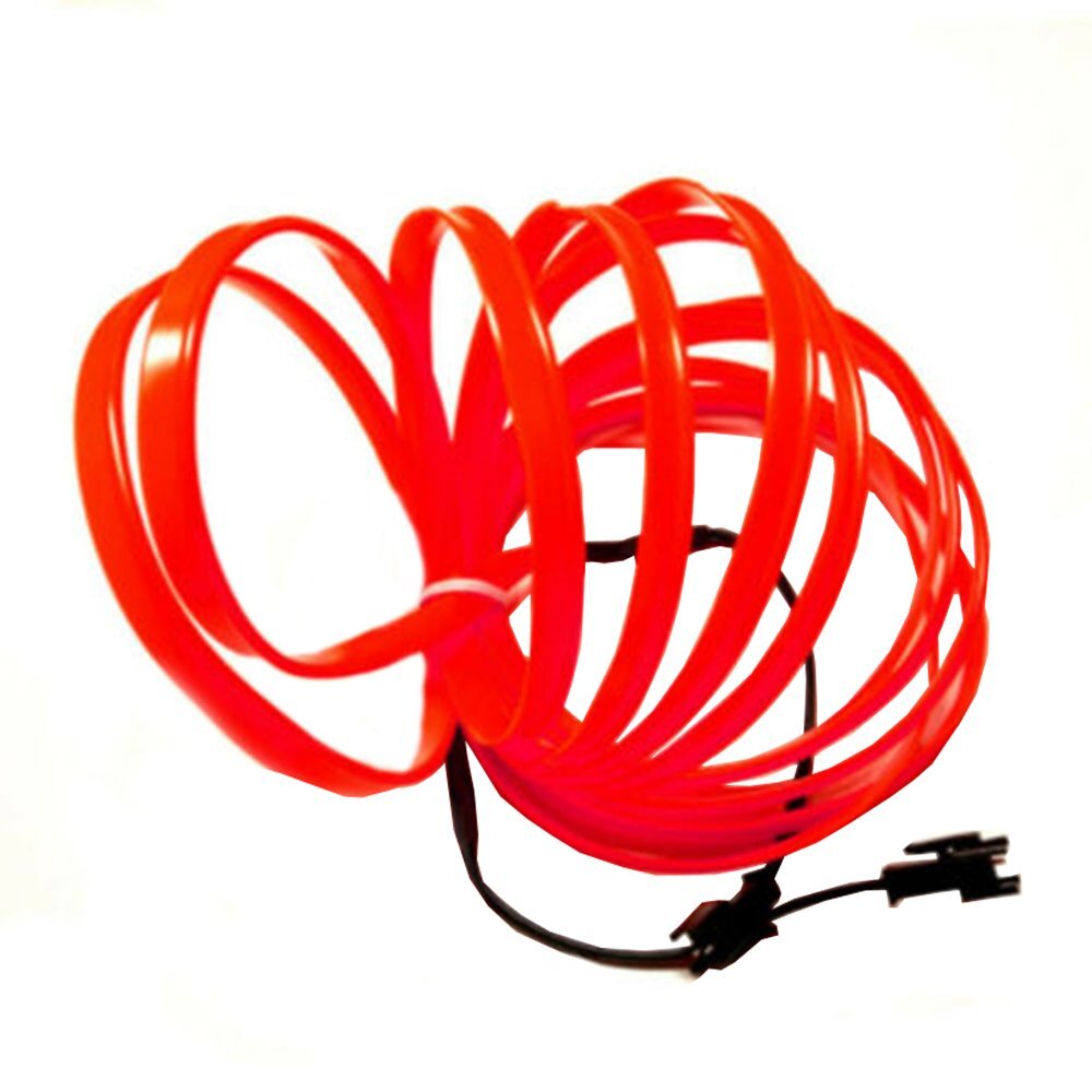 Red 5M LED Car Interior Decor Atmosphere Wire Strip Light Lamp Car Accessories