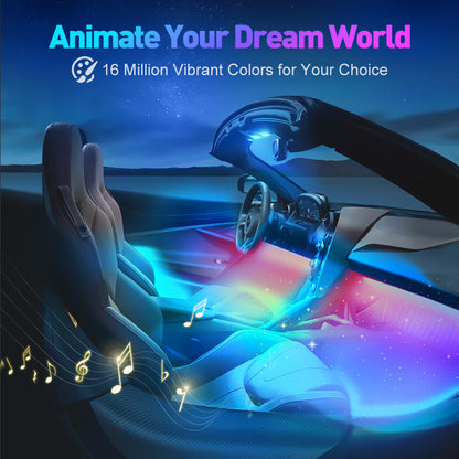 RGB LED Car Interior Accessories Floor Decorative Atmosphere Strip Lamp Lights