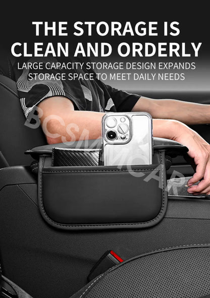 Car Seat Armrest Cushion Protector Leather Storage Pad  Interior Accessories