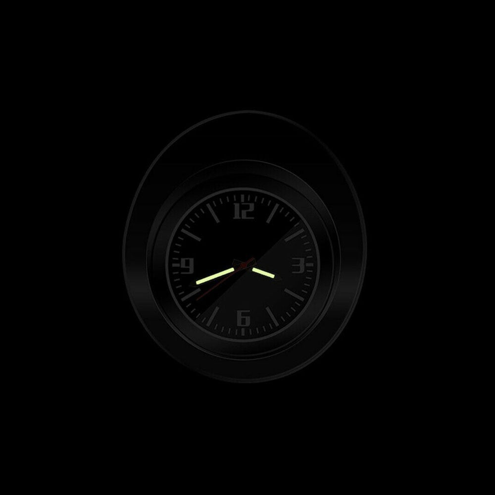 Luminous Car Interior Dashboard Clock Glossy Carbon Fiber Look Clock Accessories