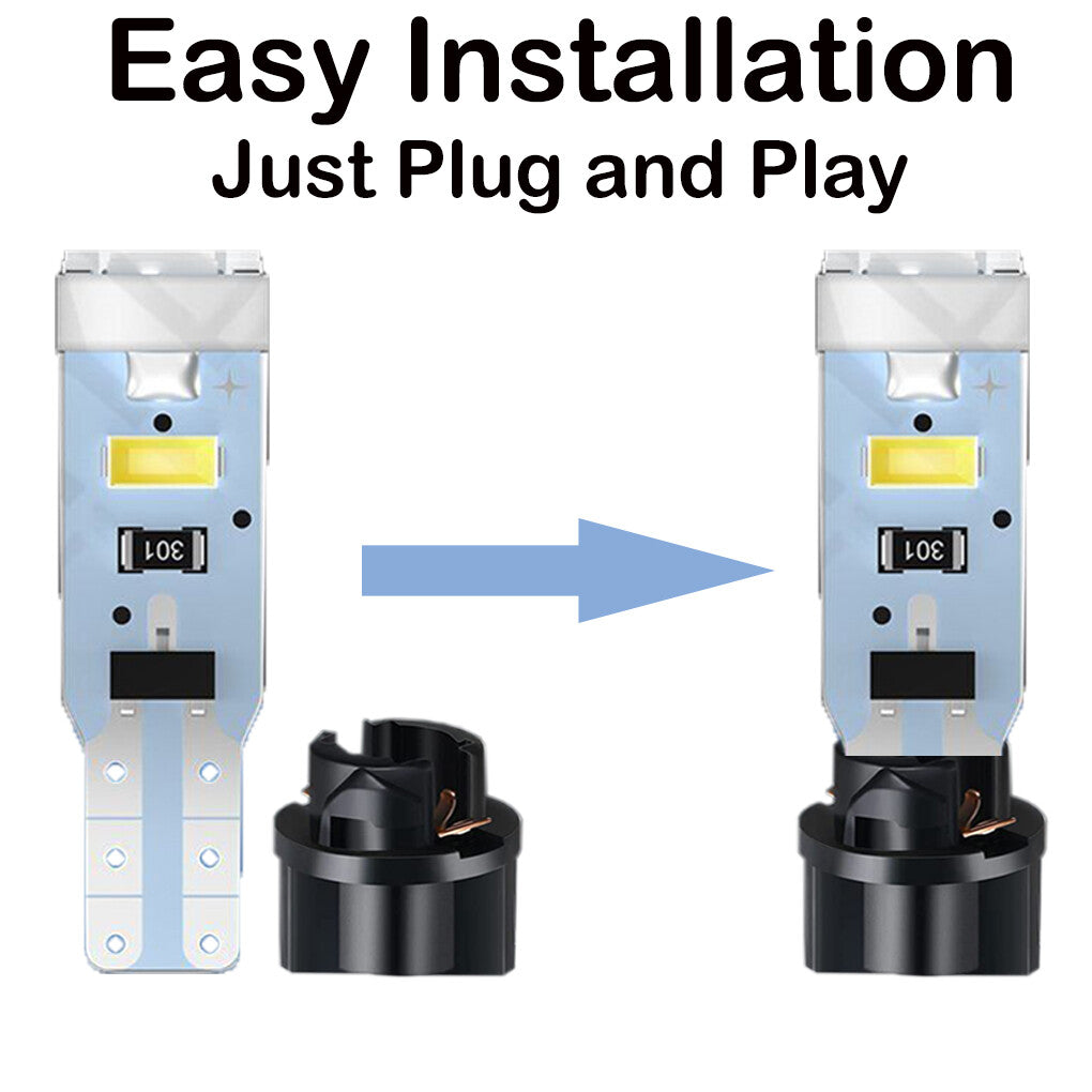 10Pcs Blue T5 74 37 SMD Car LED Dashboard Instrument Interior Light Accessories