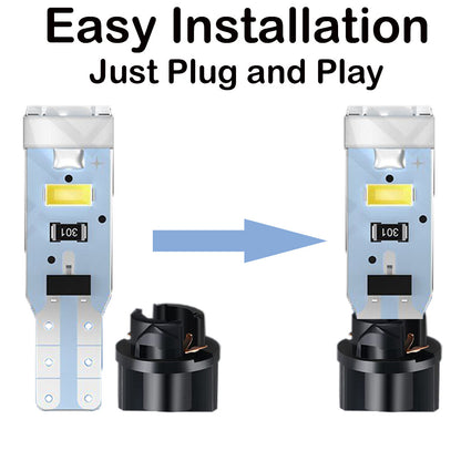 10Pcs Blue T5 74 37 SMD Car LED Dashboard Instrument Interior Light Accessories