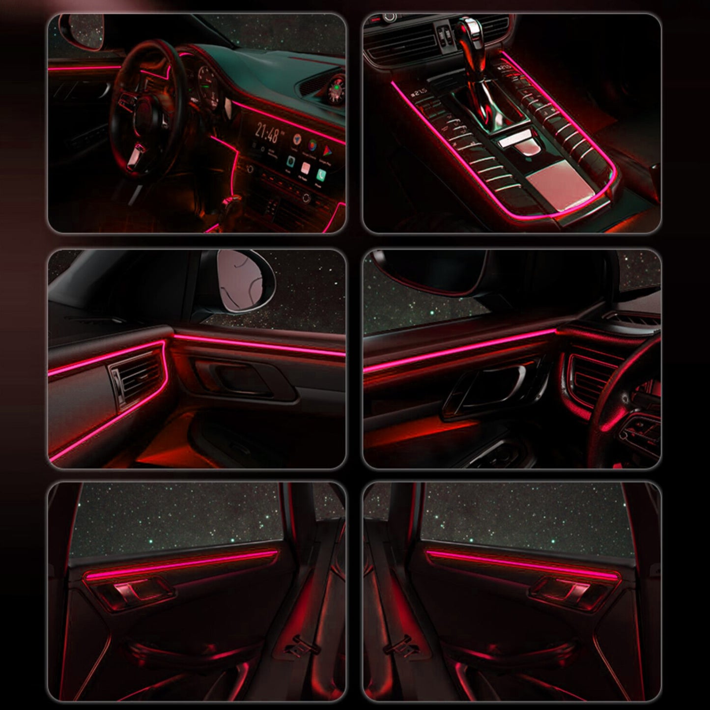 Car Ambient Lights For Hyundai LED Car Interior Light Strip Neon Accessories USA