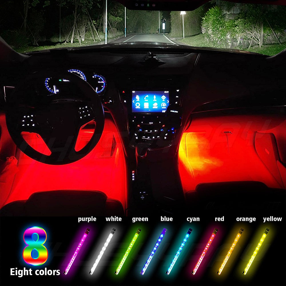 NEW Car Interior Accessories LED Floor Decorative Atmosphere Strip Lamp Light
