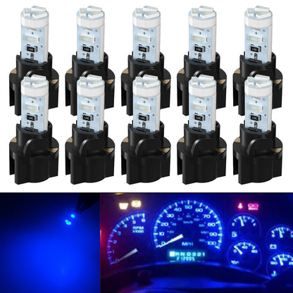 10Pcs Blue T5 74 37 SMD Car LED Dashboard Instrument Interior Light Accessories
