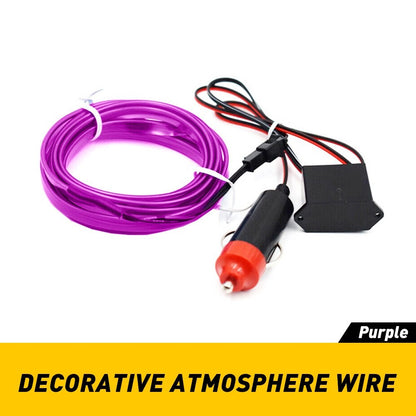 LED Auto Car Decor Interior Atmosphere Wire Strip Light Lamp Accessories Purple