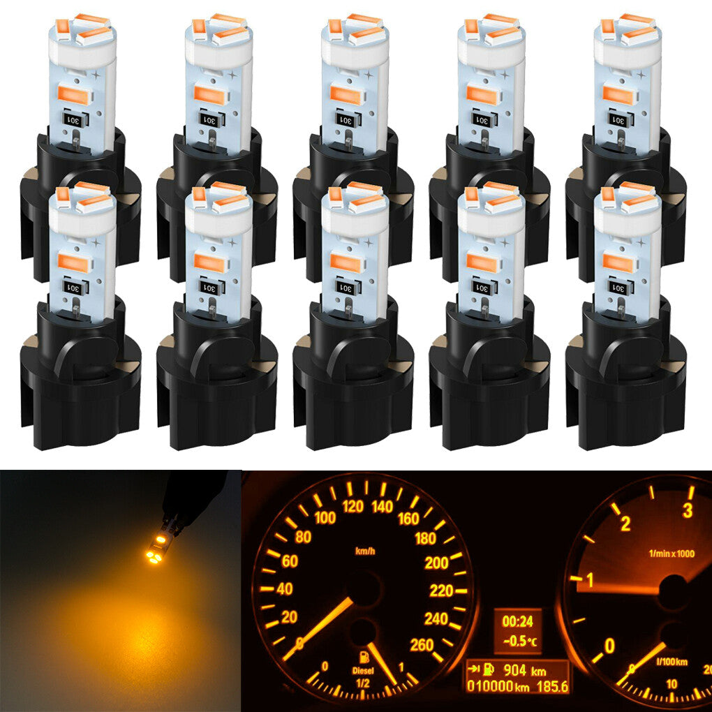10Pcs Blue T5 74 37 SMD Car LED Dashboard Instrument Interior Light Accessories