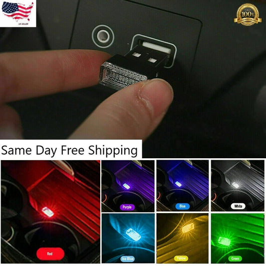 1x USB Mini LED Light Car Interior Accessories Neon Atmosphere Ambient Lamp Bulb