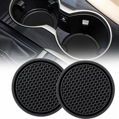 2 pcs Universal Black Car Cup Holder Non-Slip Insert Coaster Interior Accessorie