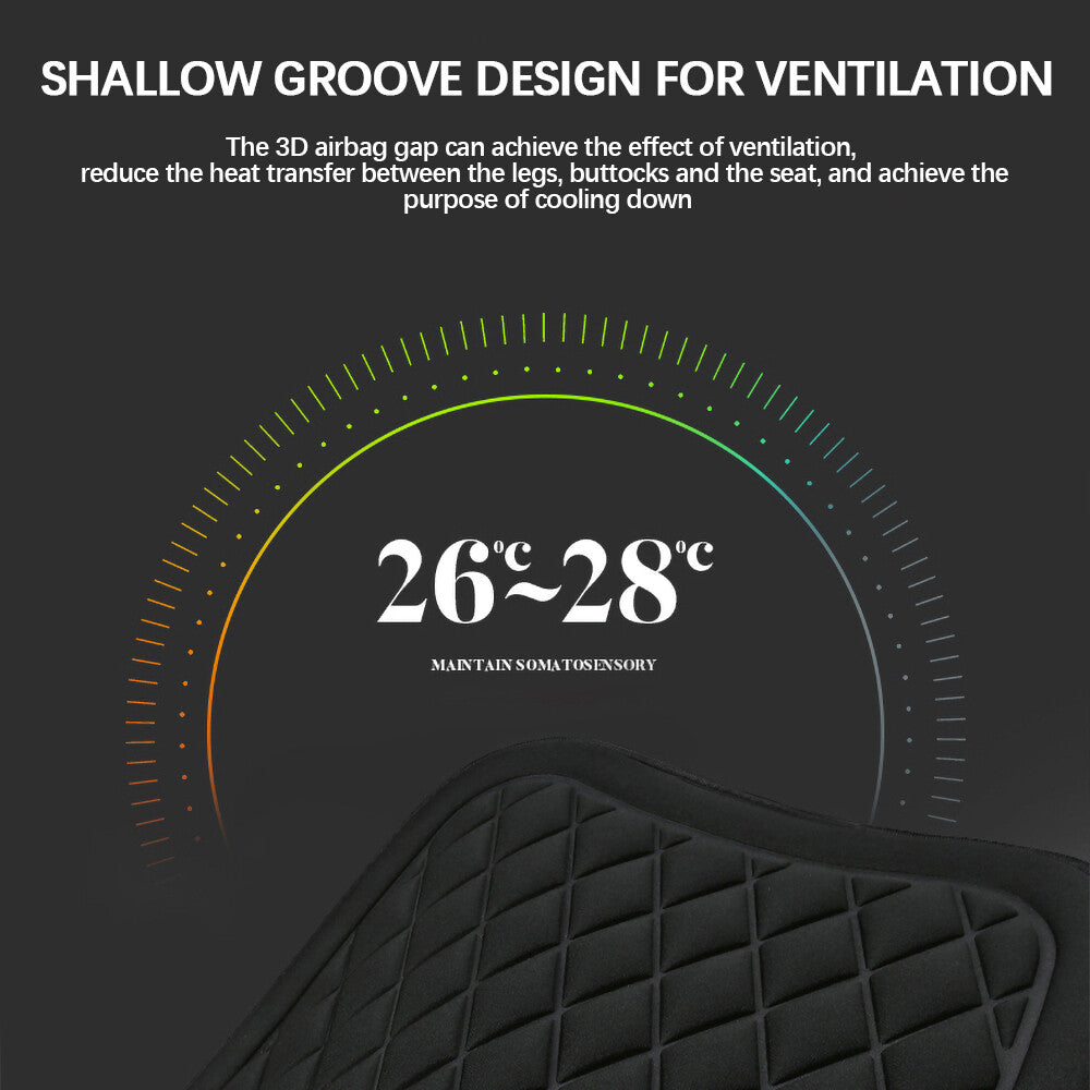 Car Seat Cushion Breathable Seat Pad Mat Cover Memory Foam Non Slip Bottom
