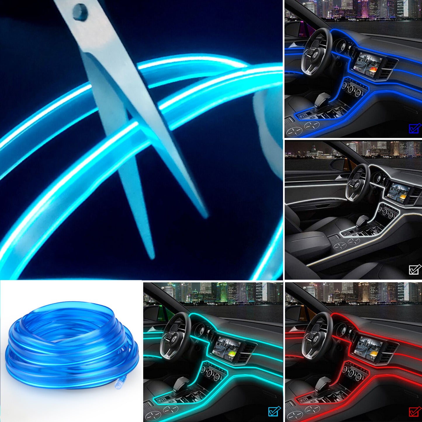 Car Ambient Lights For Hyundai LED Car Interior Light Strip Neon Accessories USA