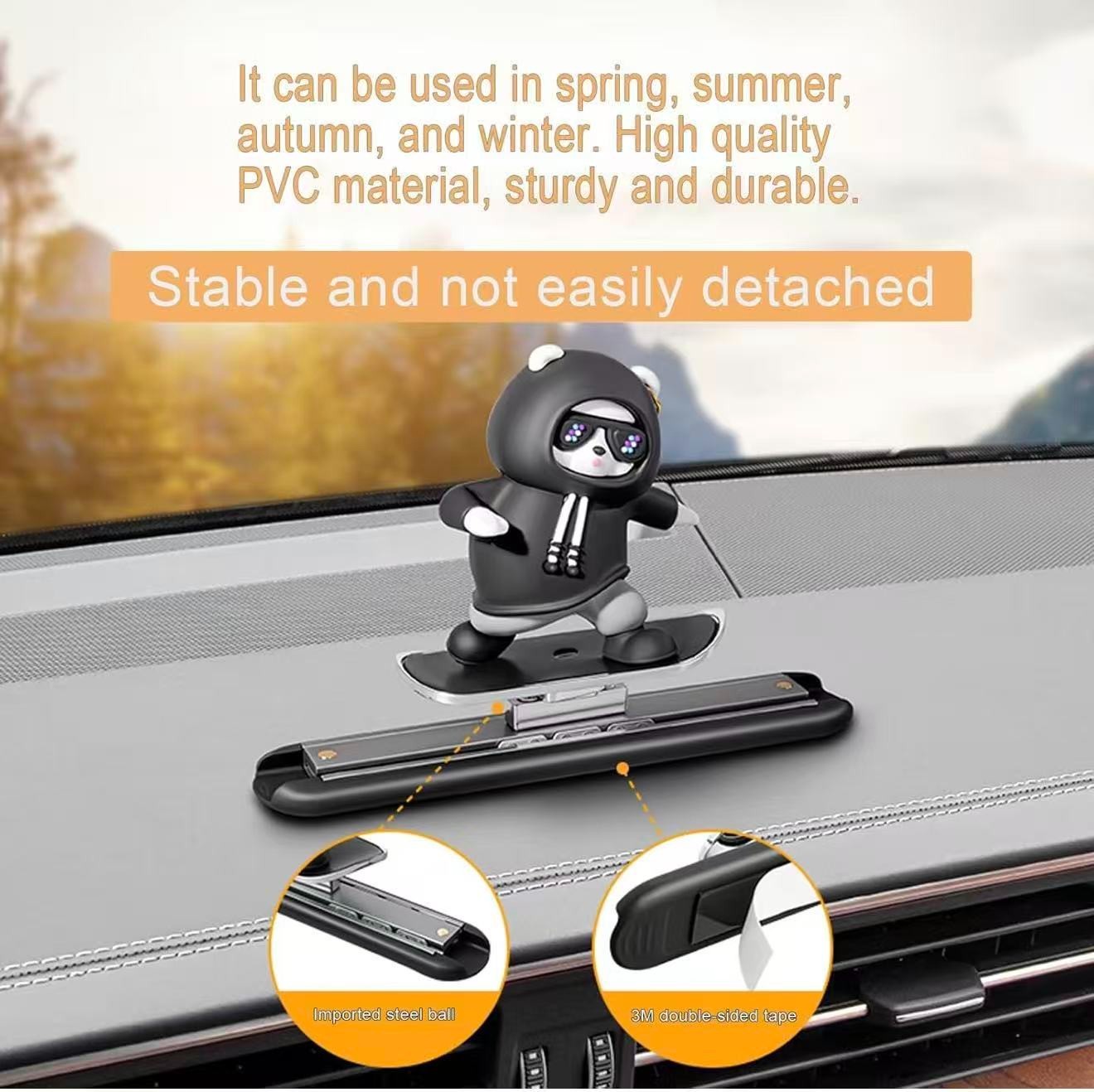 Car Dashboard Decor Cute Interior Accessories Black Cute  Ornaments