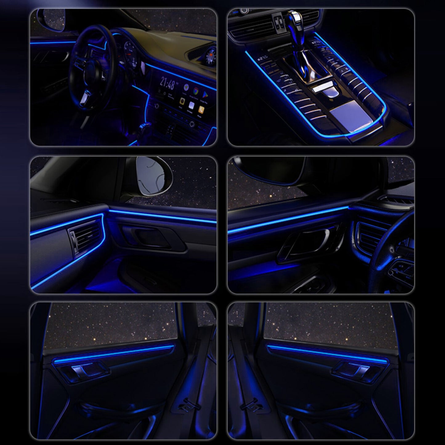 Car Ambient Lights For Hyundai LED Car Interior Light Strip Neon Accessories USA