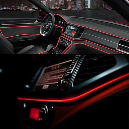 2m Red LED Car Interior Decorative Atmosphere Wire Strip Light Accessories US