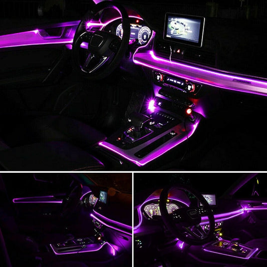 LED Auto Car Decor Interior Atmosphere Wire Strip Light Lamp Accessories Purple
