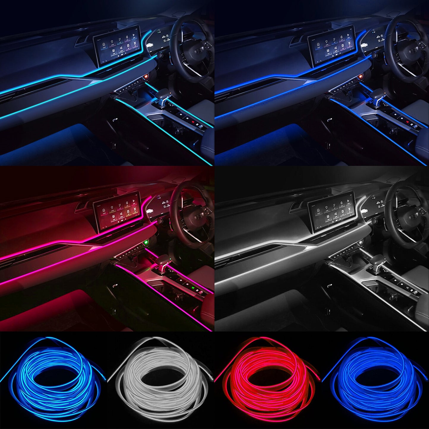 Car Ambient Lights For Hyundai LED Car Interior Light Strip Neon Accessories USA