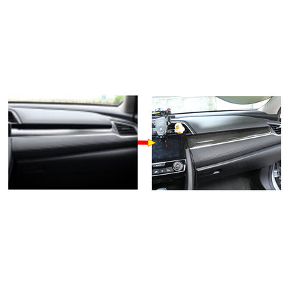 Carbon Fiber Center Dashboard Console Cover Trim For Honda Civic 2016-2019