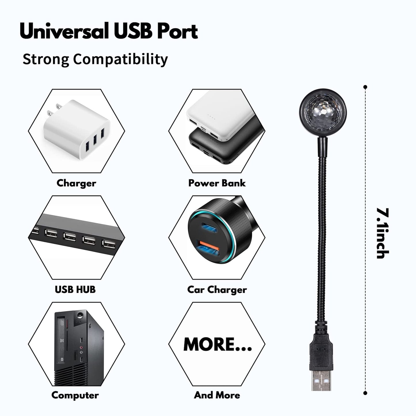 USB Car Accessories Interior Atmosphere Star Sky Lamp Ambient Night Lights