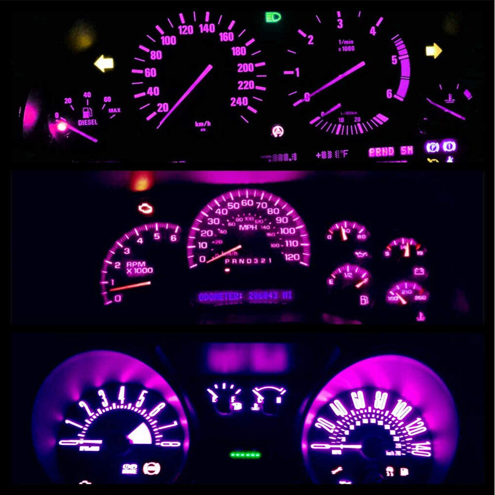 10Pcs Blue T5 74 37 SMD Car LED Dashboard Instrument Interior Light Accessories