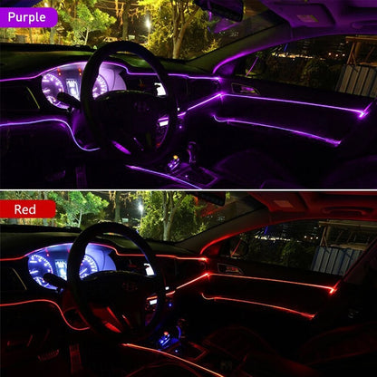 LED Auto Car Decor Interior Atmosphere Wire Strip Light Lamp Accessories Purple