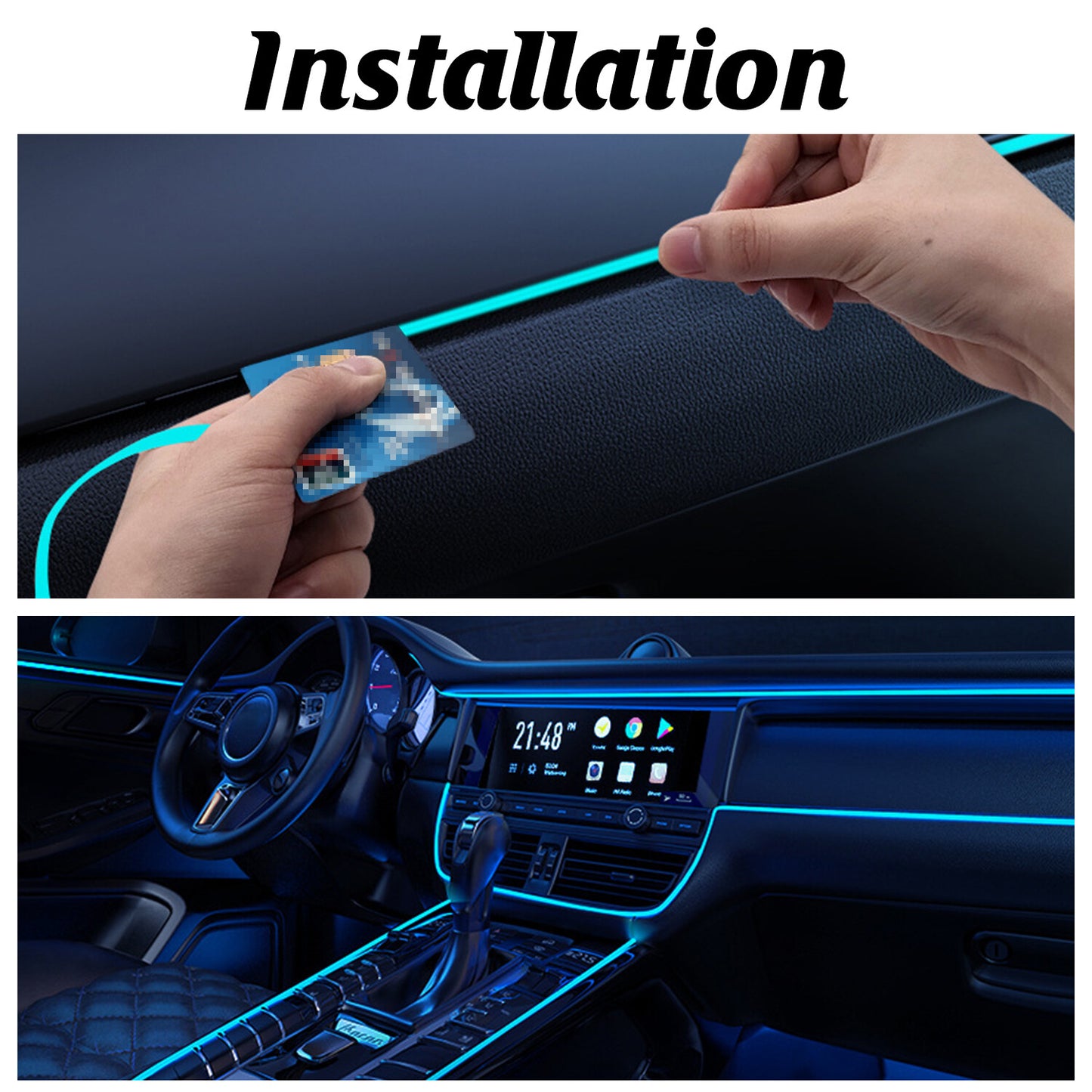 Car Ambient Lights For Hyundai LED Car Interior Light Strip Neon Accessories USA