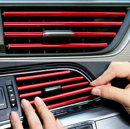 10× Car Accessories Interior Air Conditioner Air Outlet Decoration Stripes Cover