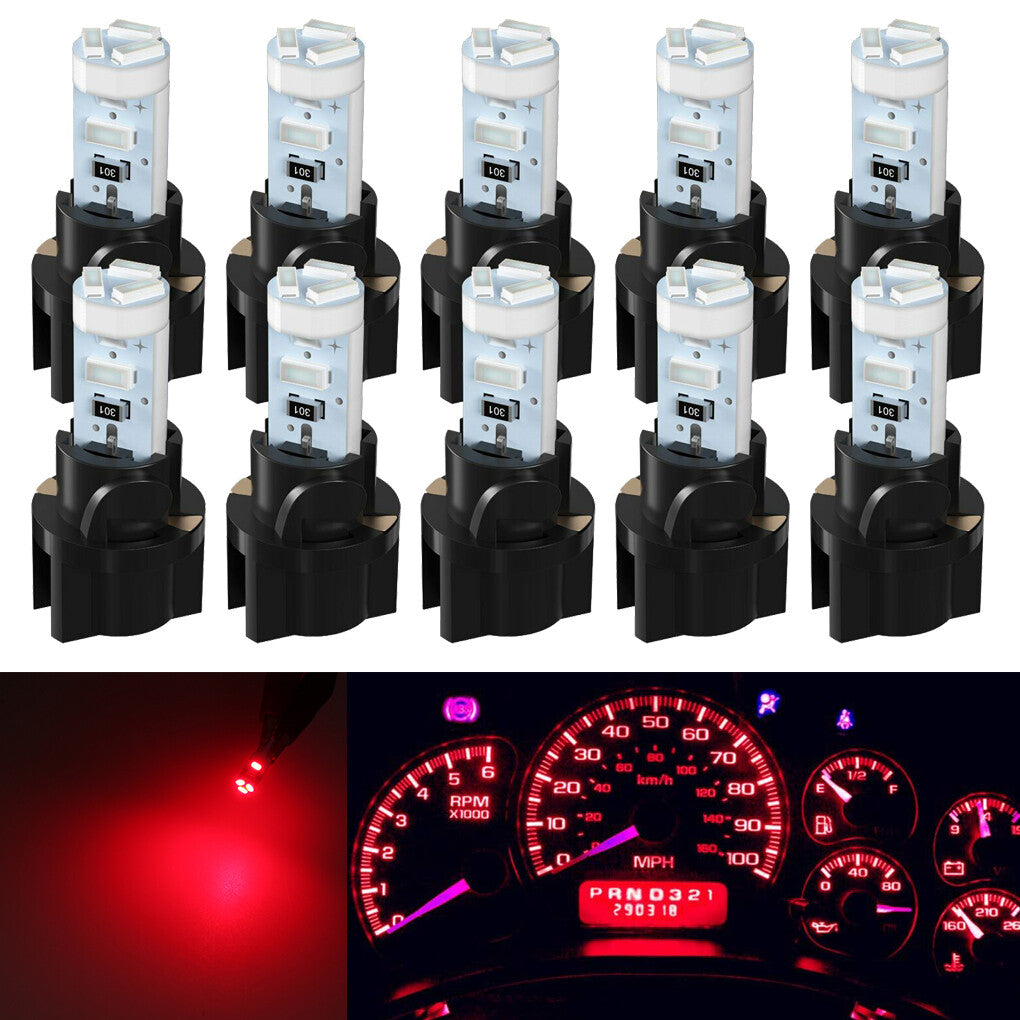 10Pcs Blue T5 74 37 SMD Car LED Dashboard Instrument Interior Light Accessories