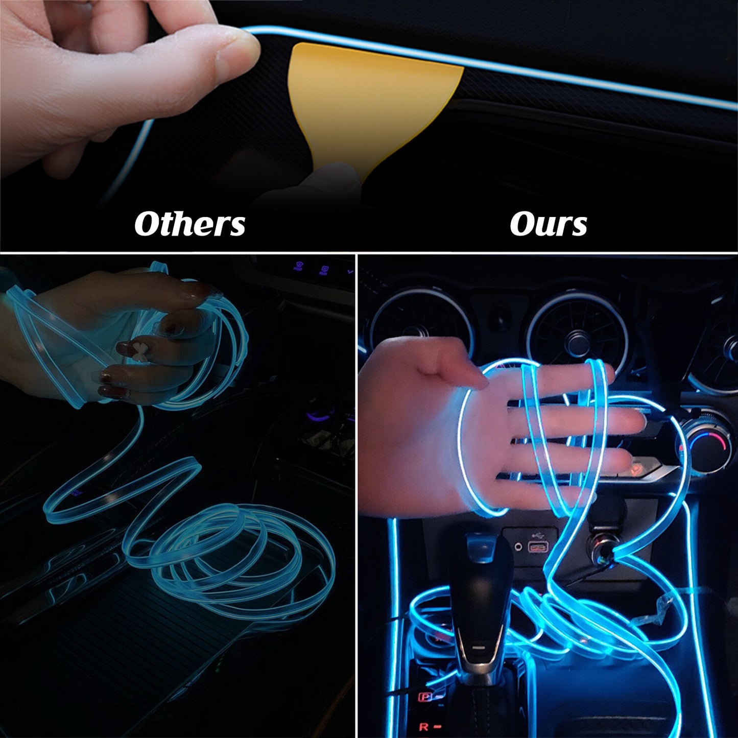 Car Ambient Lights For Hyundai LED Car Interior Light Strip Neon Accessories USA