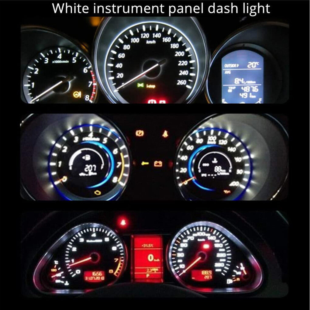 10Pcs Blue T5 74 37 SMD Car LED Dashboard Instrument Interior Light Accessories