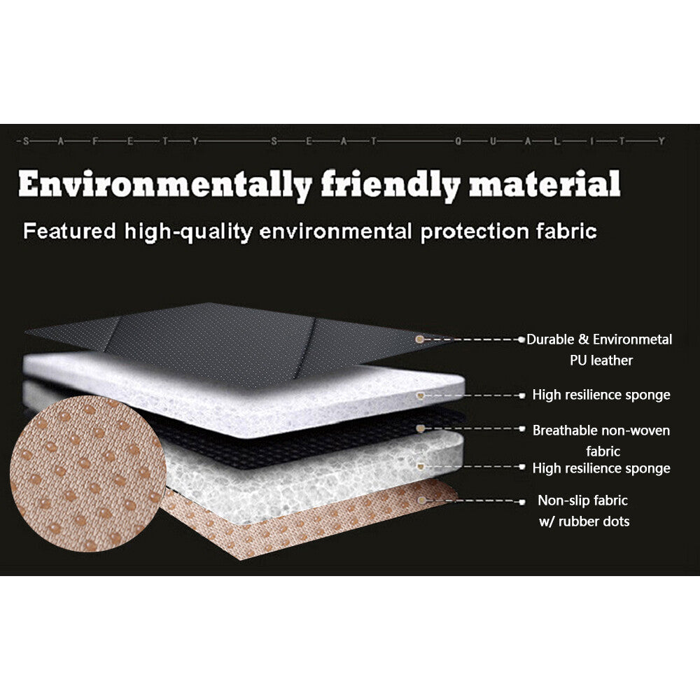 Full Surround Front Car Seat Cover Leather Pad Mat Auto Chair Cushion Protector